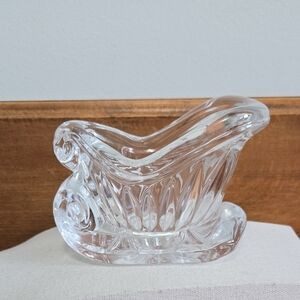 DePlomb 24% Lead Crystal Santa's Sleigh Christmas Decor